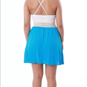 Adjustable Straps Laced Trim With Solid Tortoise  Dress